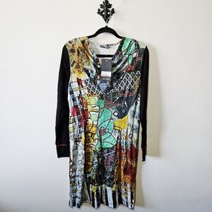 NEW Dolcezza Simply Art Dress Size S Abstract Wearable Art $155